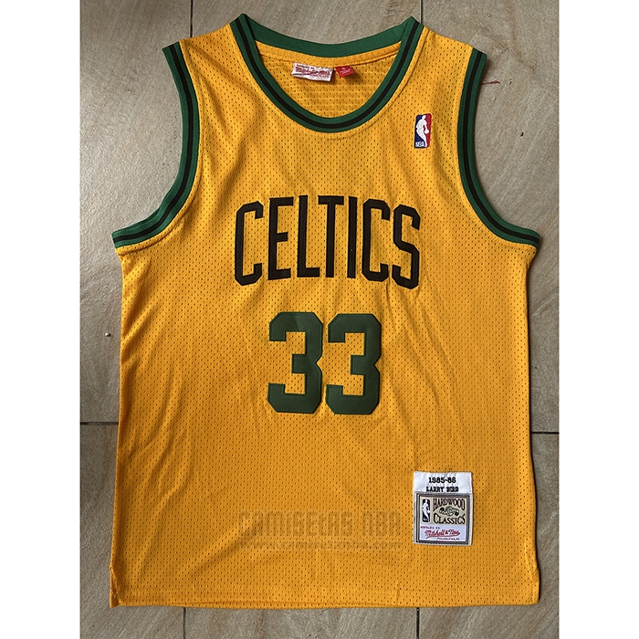 Camiseta Boston Celtics Larry Bird #33 Mitchell & Ness 1985-86 Amarillo